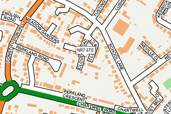 NR7 8TE map - OS OpenMap – Local (Ordnance Survey)