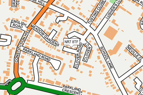 NR7 8TF map - OS OpenMap – Local (Ordnance Survey)