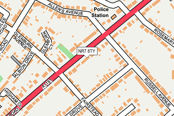 NR7 8TY map - OS OpenMap – Local (Ordnance Survey)
