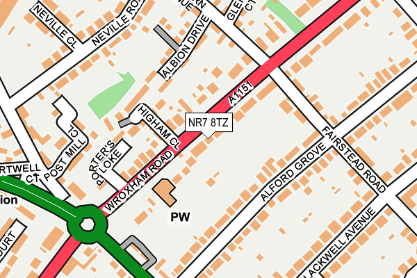 NR7 8TZ map - OS OpenMap – Local (Ordnance Survey)