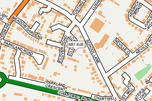 NR7 8UB map - OS OpenMap – Local (Ordnance Survey)