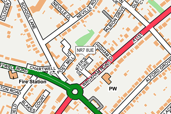 NR7 8UE map - OS OpenMap – Local (Ordnance Survey)