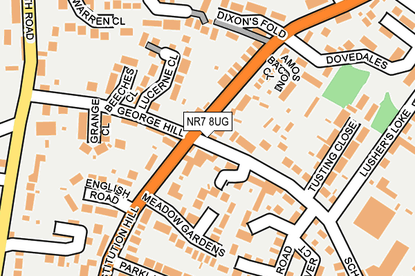 NR7 8UG map - OS OpenMap – Local (Ordnance Survey)