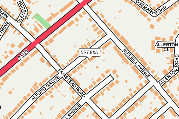 NR7 8XA map - OS OpenMap – Local (Ordnance Survey)
