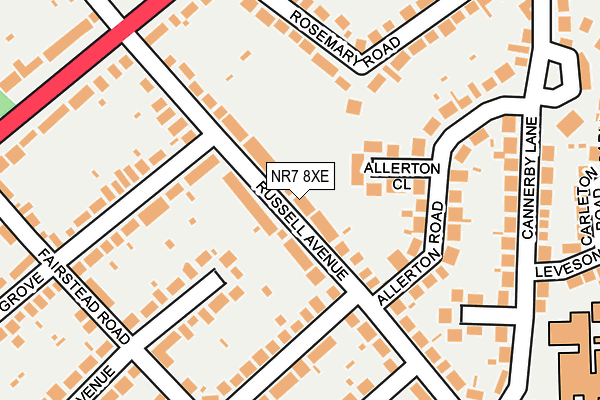 NR7 8XE map - OS OpenMap – Local (Ordnance Survey)