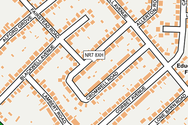 NR7 8XH map - OS OpenMap – Local (Ordnance Survey)