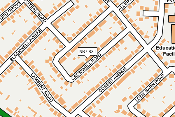 NR7 8XJ map - OS OpenMap – Local (Ordnance Survey)