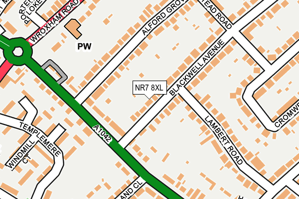 NR7 8XL map - OS OpenMap – Local (Ordnance Survey)