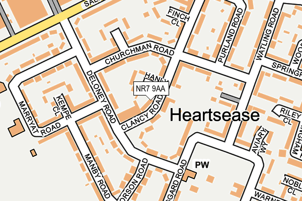 NR7 9AA map - OS OpenMap – Local (Ordnance Survey)