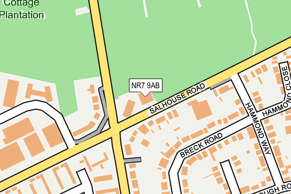 NR7 9AB map - OS OpenMap – Local (Ordnance Survey)
