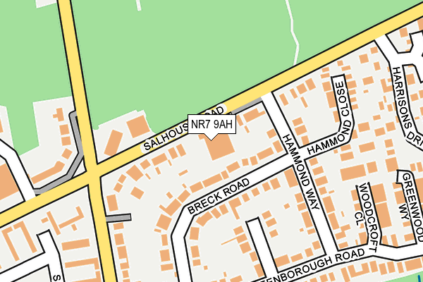 NR7 9AH map - OS OpenMap – Local (Ordnance Survey)