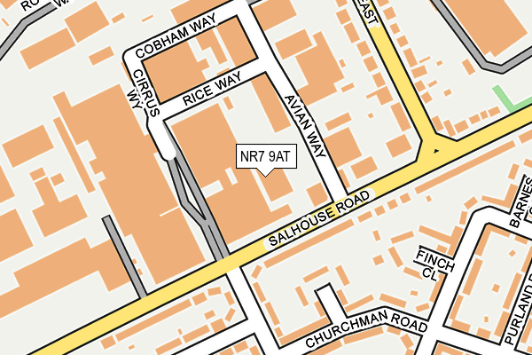 NR7 9AT map - OS OpenMap – Local (Ordnance Survey)