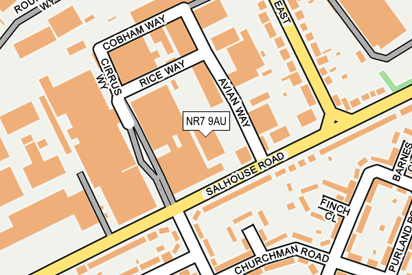 NR7 9AU map - OS OpenMap – Local (Ordnance Survey)