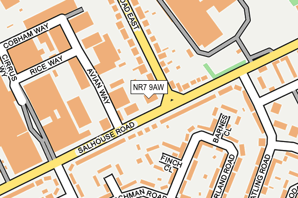 NR7 9AW map - OS OpenMap – Local (Ordnance Survey)