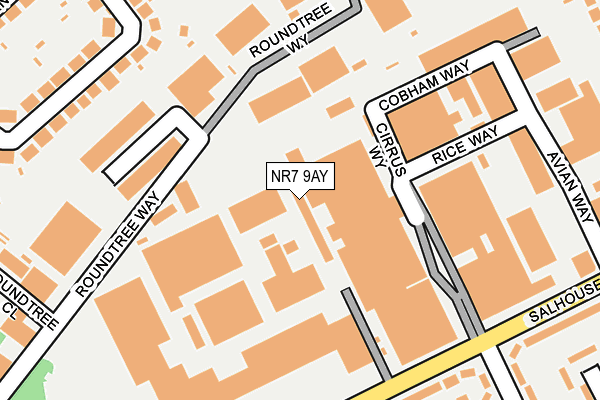 NR7 9AY map - OS OpenMap – Local (Ordnance Survey)