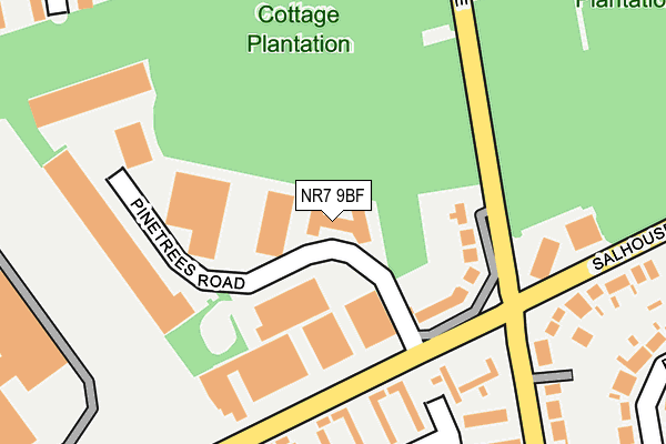 NR7 9BF map - OS OpenMap – Local (Ordnance Survey)