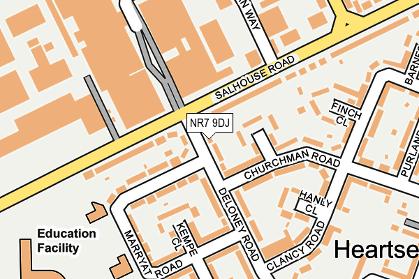 NR7 9DJ map - OS OpenMap – Local (Ordnance Survey)