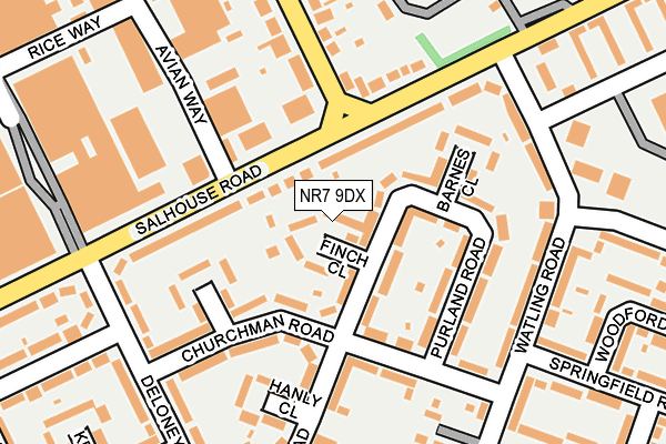 NR7 9DX map - OS OpenMap – Local (Ordnance Survey)