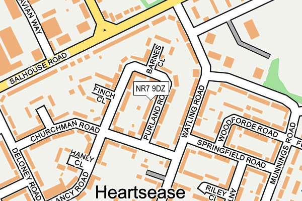 NR7 9DZ map - OS OpenMap – Local (Ordnance Survey)