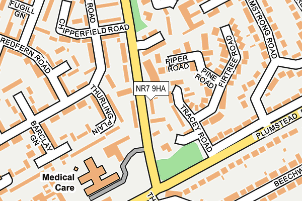 NR7 9HA map - OS OpenMap – Local (Ordnance Survey)