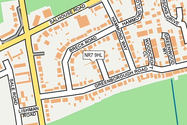 NR7 9HL map - OS OpenMap – Local (Ordnance Survey)