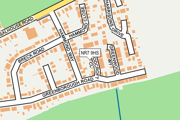 NR7 9HS map - OS OpenMap – Local (Ordnance Survey)