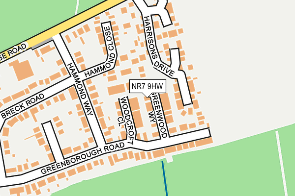 NR7 9HW map - OS OpenMap – Local (Ordnance Survey)