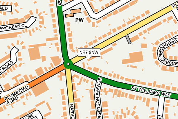 NR7 9NW map - OS OpenMap – Local (Ordnance Survey)