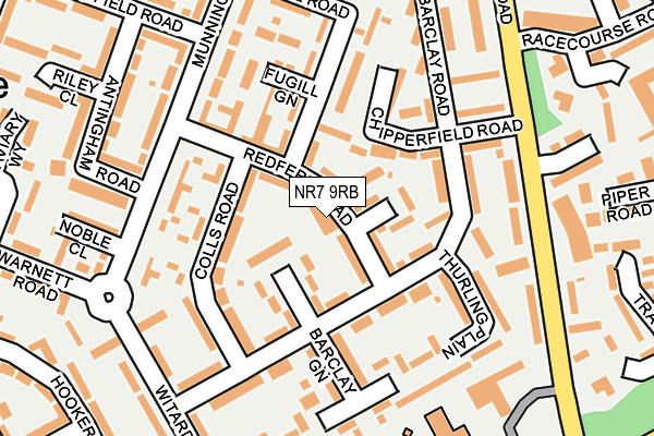 NR7 9RB map - OS OpenMap – Local (Ordnance Survey)