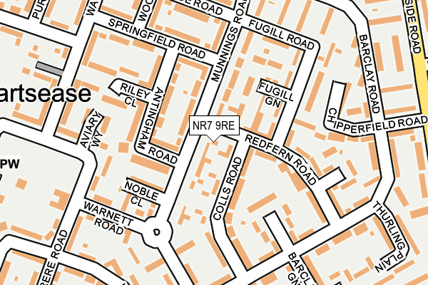 NR7 9RE map - OS OpenMap – Local (Ordnance Survey)