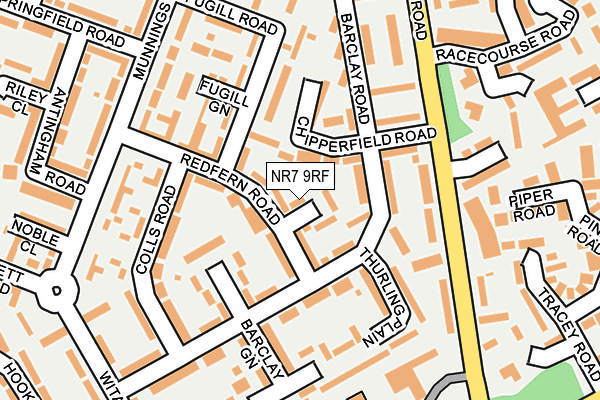 NR7 9RF map - OS OpenMap – Local (Ordnance Survey)