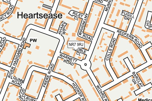 NR7 9RJ map - OS OpenMap – Local (Ordnance Survey)