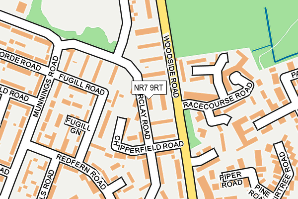 NR7 9RT map - OS OpenMap – Local (Ordnance Survey)