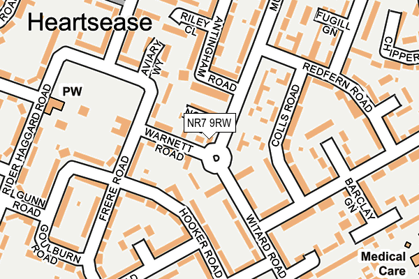 NR7 9RW map - OS OpenMap – Local (Ordnance Survey)