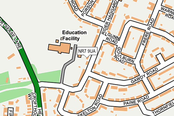 NR7 9UA map - OS OpenMap – Local (Ordnance Survey)