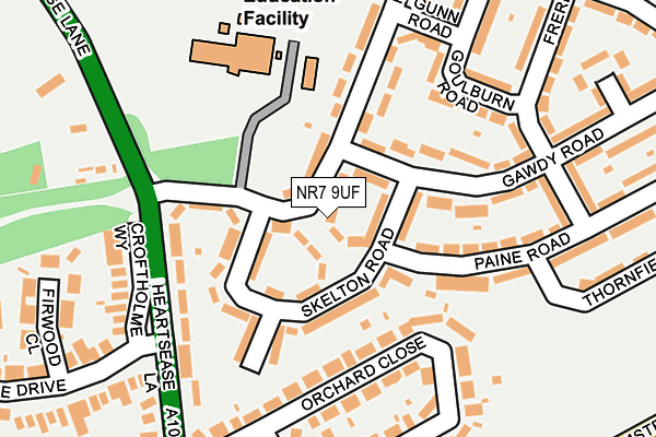 NR7 9UF map - OS OpenMap – Local (Ordnance Survey)