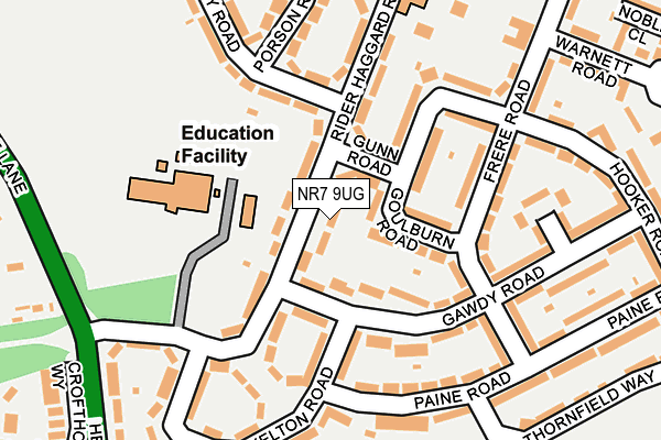NR7 9UG map - OS OpenMap – Local (Ordnance Survey)
