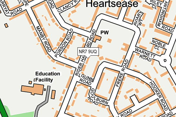 NR7 9UQ map - OS OpenMap – Local (Ordnance Survey)