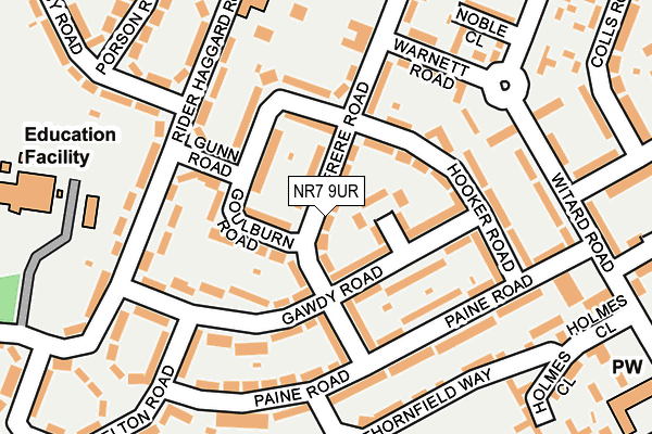 NR7 9UR map - OS OpenMap – Local (Ordnance Survey)
