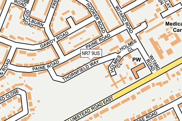 NR7 9US map - OS OpenMap – Local (Ordnance Survey)