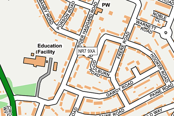NR7 9XA map - OS OpenMap – Local (Ordnance Survey)