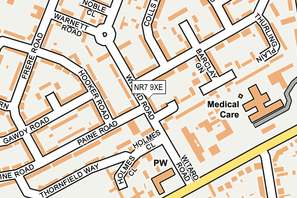 NR7 9XE map - OS OpenMap – Local (Ordnance Survey)