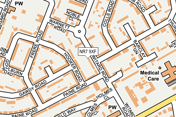 NR7 9XF map - OS OpenMap – Local (Ordnance Survey)