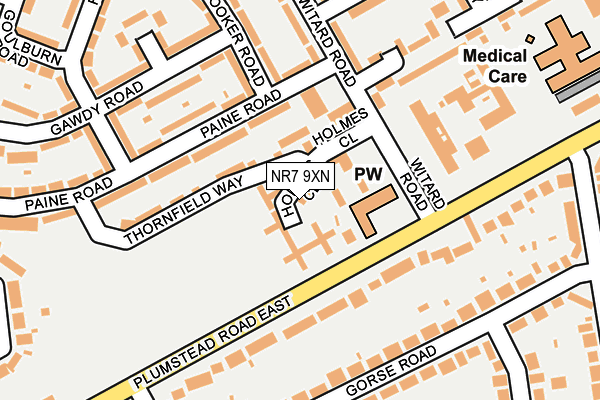 NR7 9XN map - OS OpenMap – Local (Ordnance Survey)