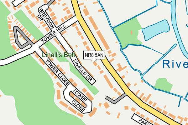 NR8 5AN map - OS OpenMap – Local (Ordnance Survey)