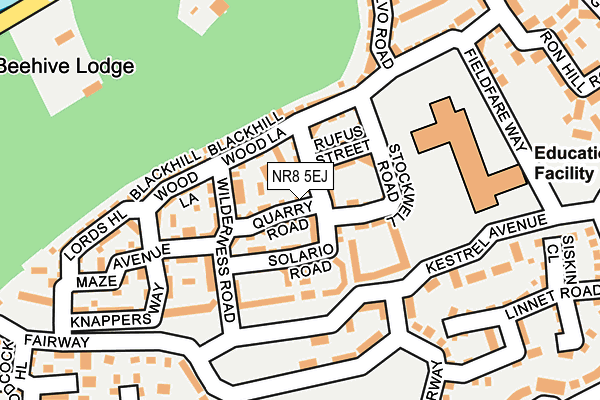 NR8 5EJ map - OS OpenMap – Local (Ordnance Survey)