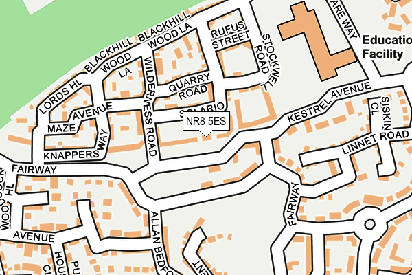 NR8 5ES map - OS OpenMap – Local (Ordnance Survey)