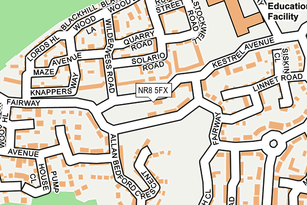 NR8 5FX map - OS OpenMap – Local (Ordnance Survey)