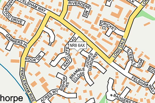 NR8 6AX map - OS OpenMap – Local (Ordnance Survey)