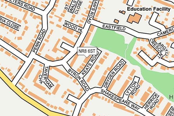 NR8 6ST map - OS OpenMap – Local (Ordnance Survey)